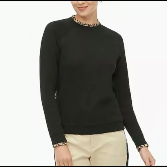 J Crew Ruffleneck Pullover Sweatshirt - Picture 2 of 5